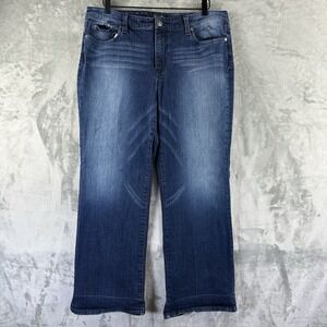 Seven 7 Jeans Women's 16 Blue Dark Wash Flare Cotton Spandex